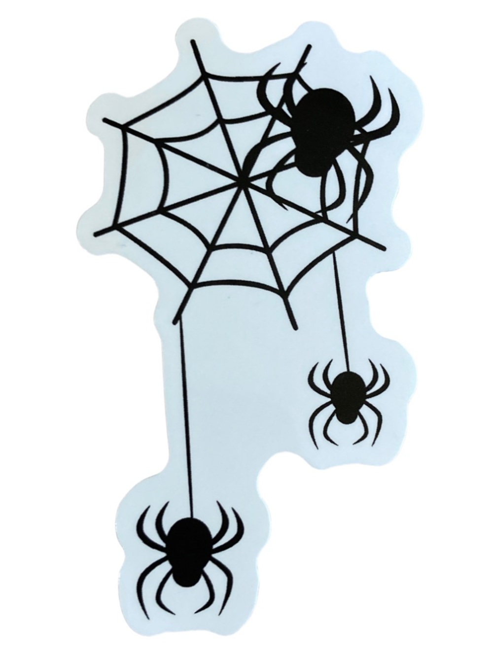 Spiderweb with 3 Spiders Halloween Sticker